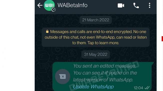 
 WhatsApp Kembangkan Fitur Baru, Bisa Edit Pesan Teks yang Sudah Dikirim