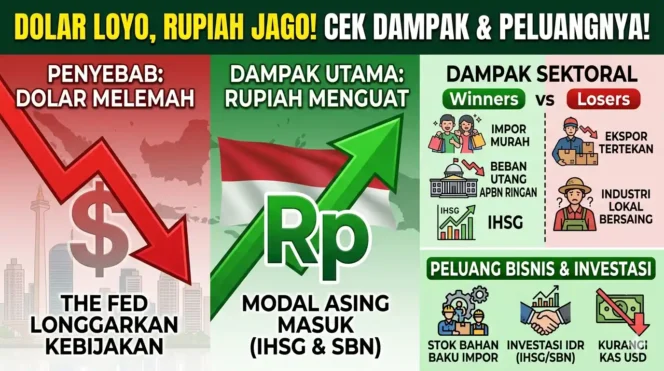 
 Efek Dollar Melemah, Begini Dampak dan Peluang Ekonomi Indonesia